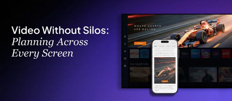 Connected TV advertising across screens with streaming TV interface and mobile video ad example